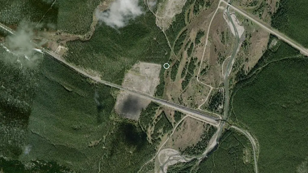 Aerial view of Big Berland Provincial Recreation Area and surroundings