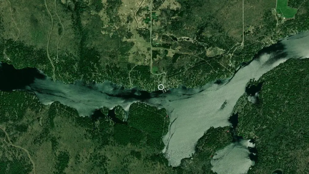 Aerial view of Rainbow Camp & Trailer Park and surroundings