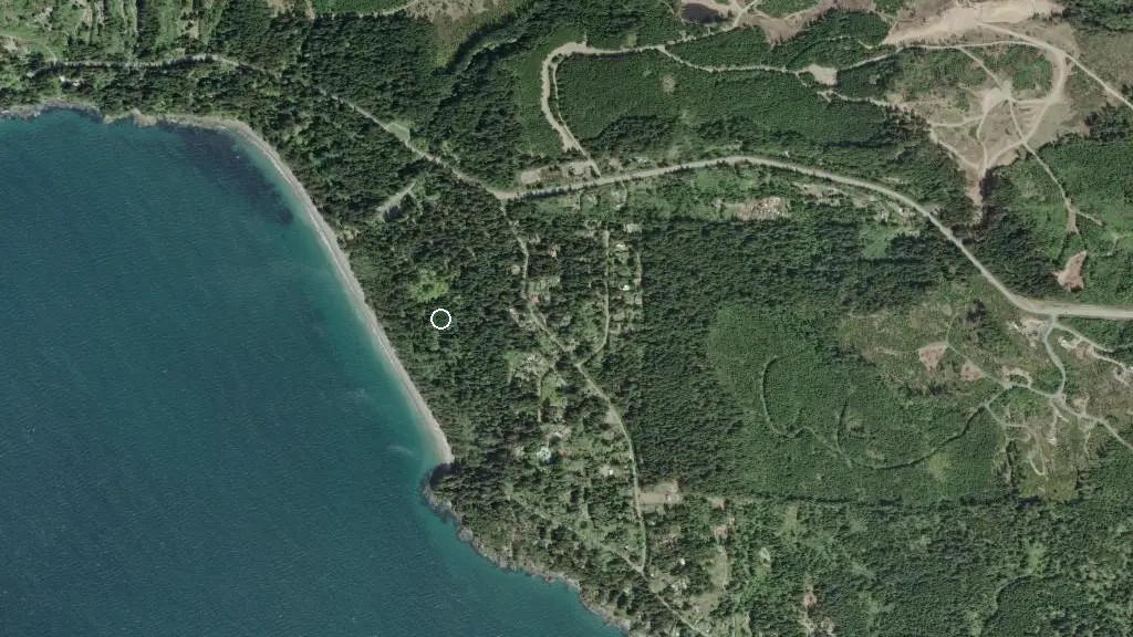 Aerial view of French Beach Provincial Park and surroundings