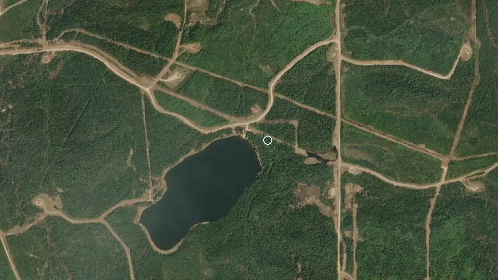 Aerial view of Edith Lake Provincial Recreation Area and surroundings