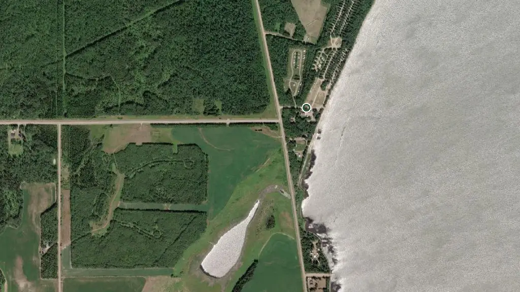 Aerial view of Plamondon Whitesands Resort and surroundings