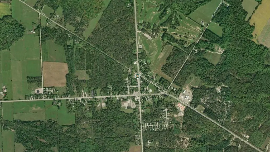 Aerial view of Christopher Christmas Tree Campground and surroundings