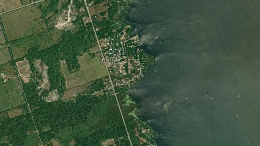 Aerial view of Birch Cove Campgrounds and surroundings