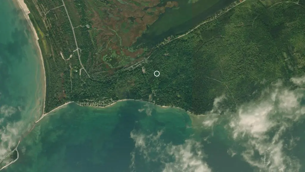Aerial view of Maples Campground and surroundings
