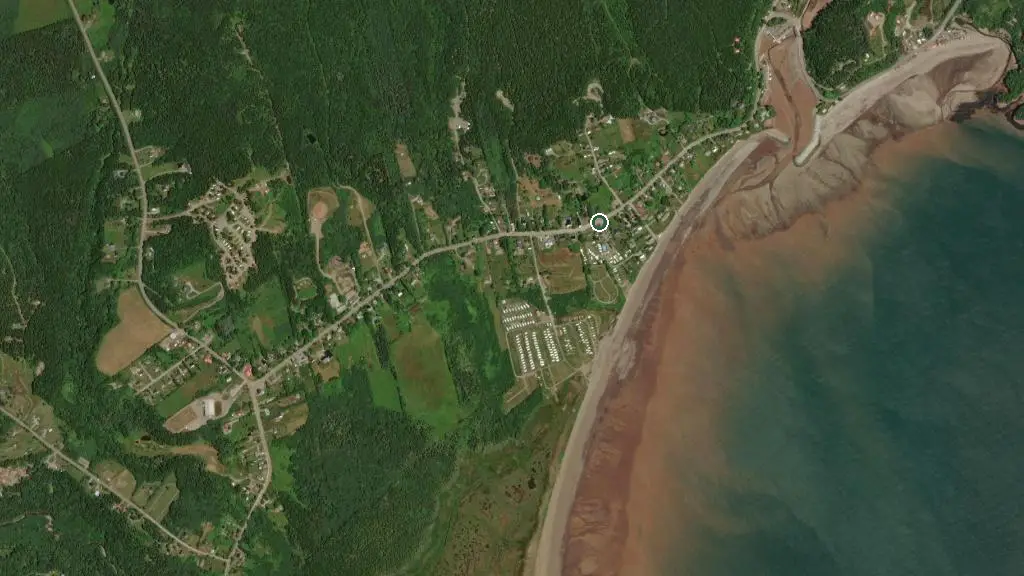 Aerial view of Seaside Campground and surroundings