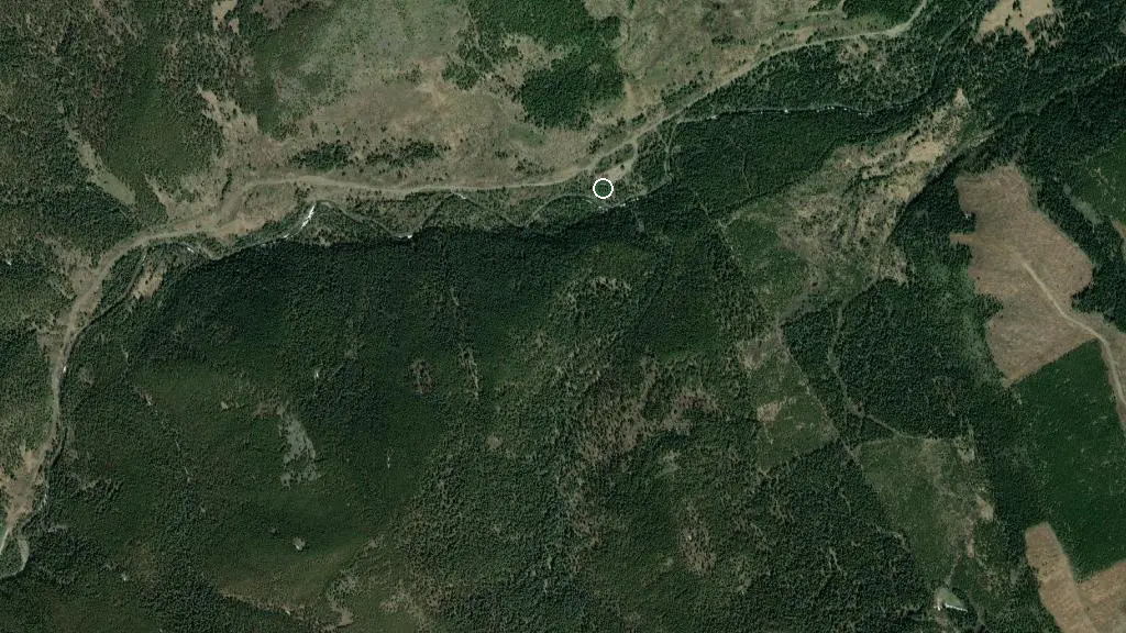 Aerial view of Dawson Provincial Recreation Area and surroundings