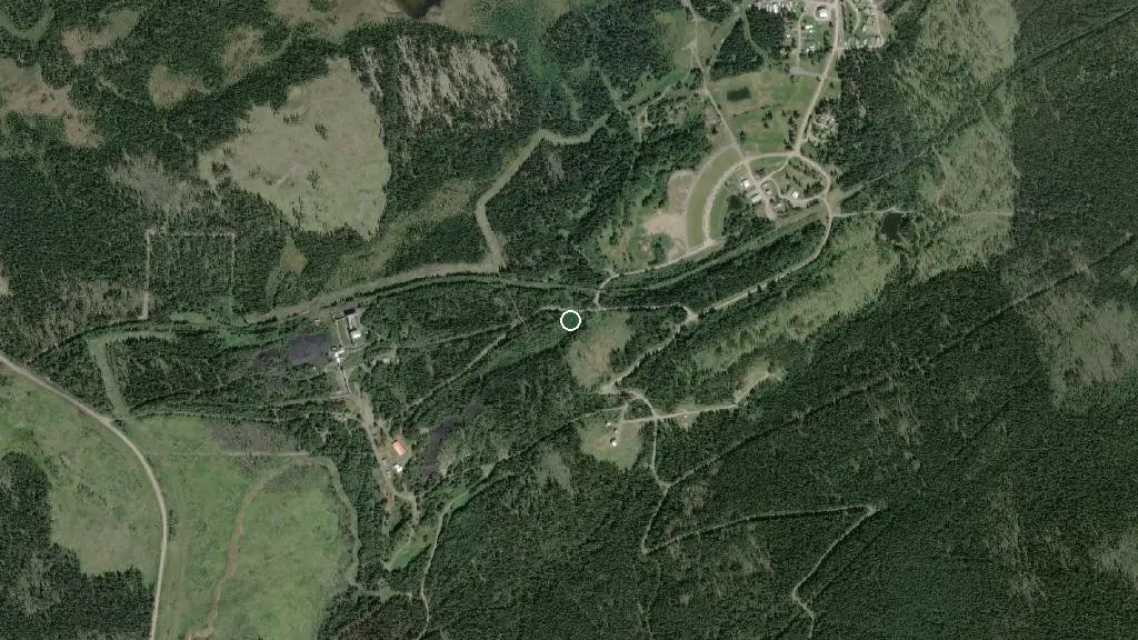 Aerial view of Thompson Creek Prov Rec Area and surroundings