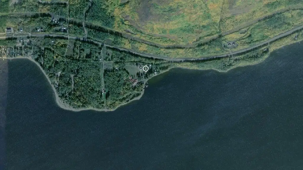 Aerial view of Sagitawa Christian Camping and surroundings