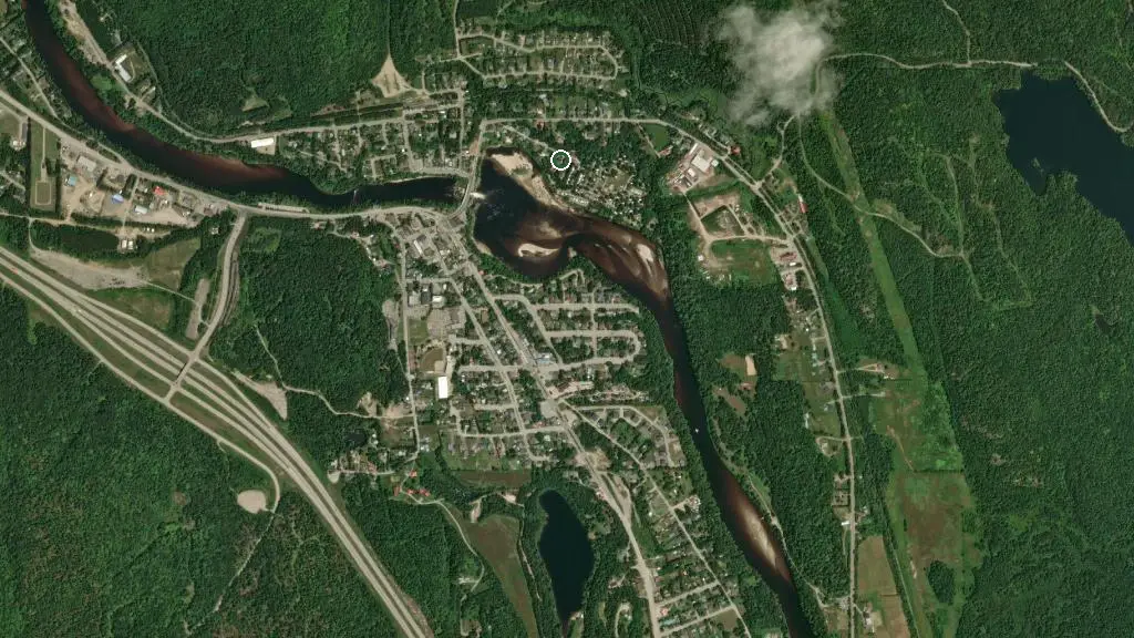 Aerial view of Camping Union - Chutes-aux-Iroquois and surroundings
