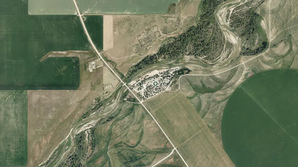 Aerial view of Highland Campground and surroundings