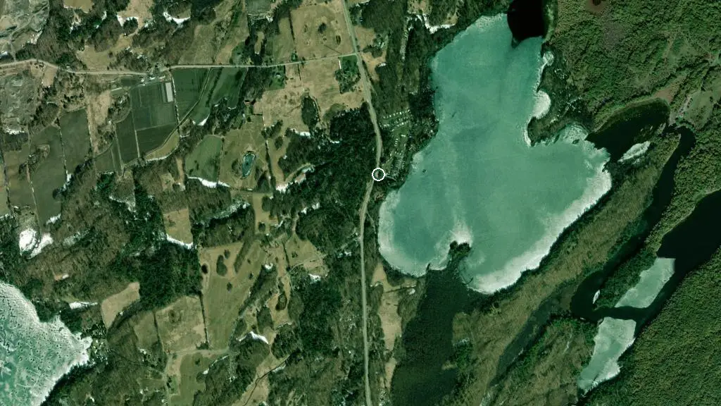 Aerial view of Singleton Lake Family Campground and surroundings