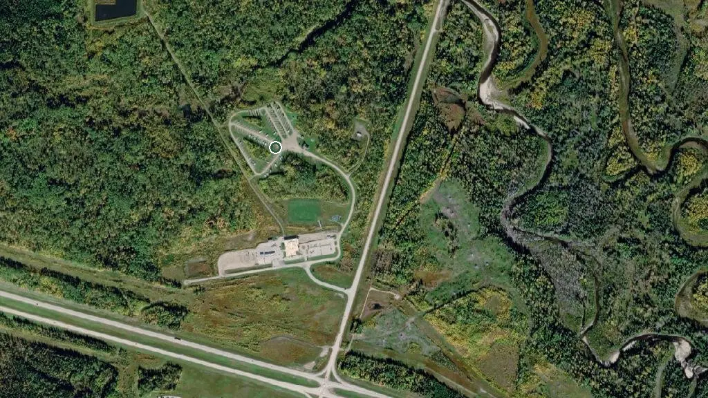 Aerial view of Eagle River Tourism RV Park and surroundings