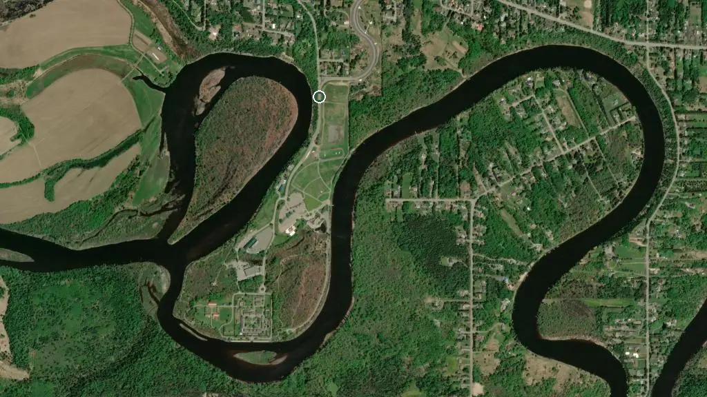 Aerial view of Fort William Historical Park and surroundings