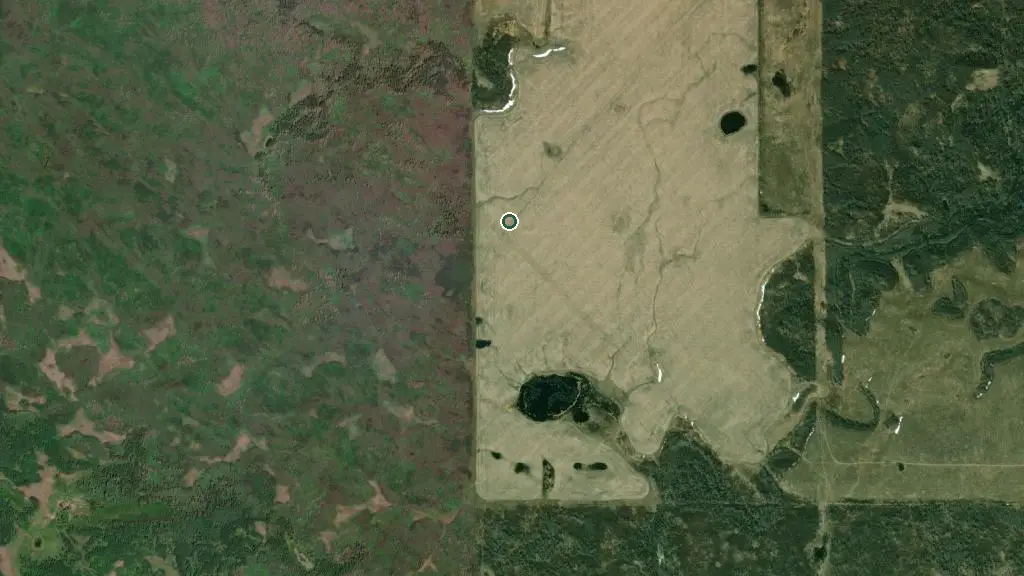 Aerial view of Battleford Provincial Park and surroundings