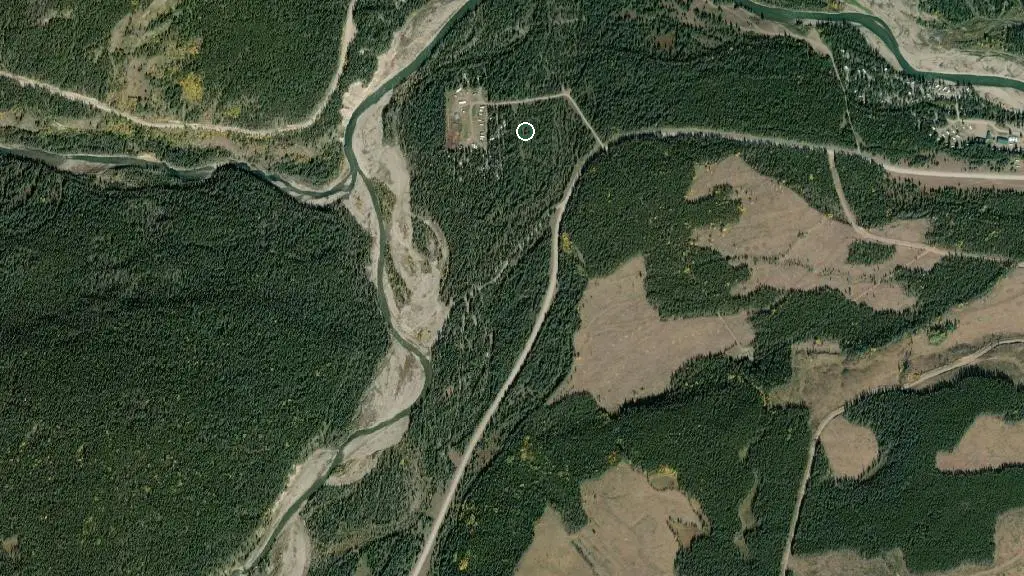 Aerial view of Barrier Mountain Outfitters and surroundings