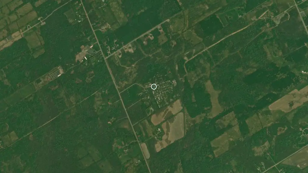 Aerial view of Sleepy Cedars Family Camping and surroundings