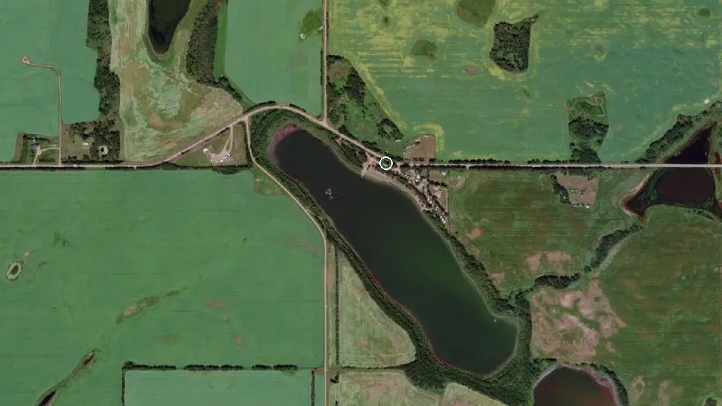 Aerial view of Jackfish Lake Campground and surroundings