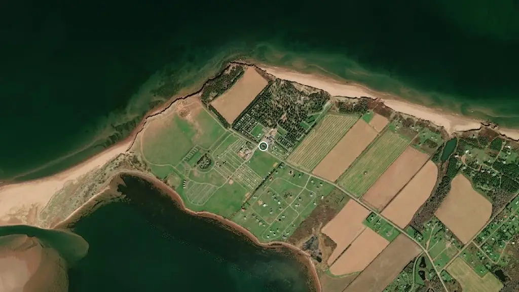 Aerial view of Twin Shores Camping Area and surroundings