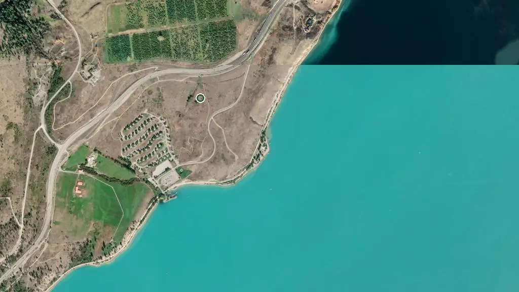 Aerial view of Kekuli Bay Provincial Park and surroundings