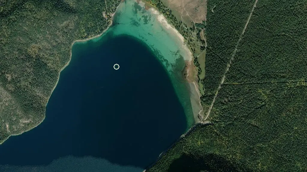Aerial view of Whiteswan Lake Provincial Park and surroundings