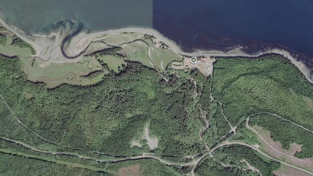 Aerial view of Cluxewe Resort and surroundings