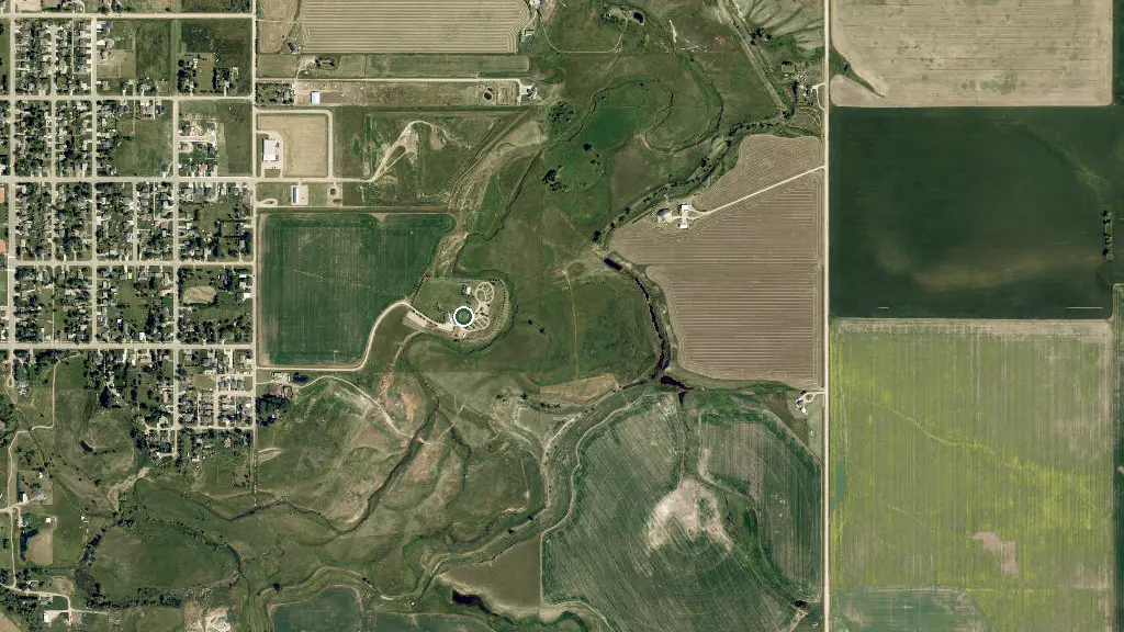 Aerial view of Magrath Stake Camp and surroundings