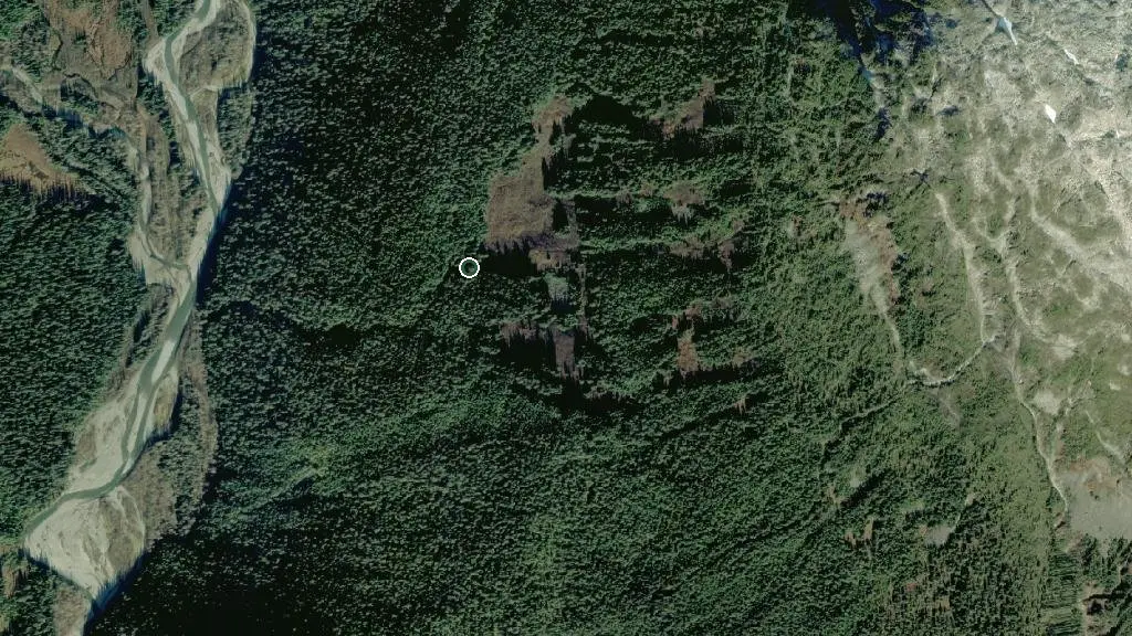 Aerial view of Witset RV Park and surroundings