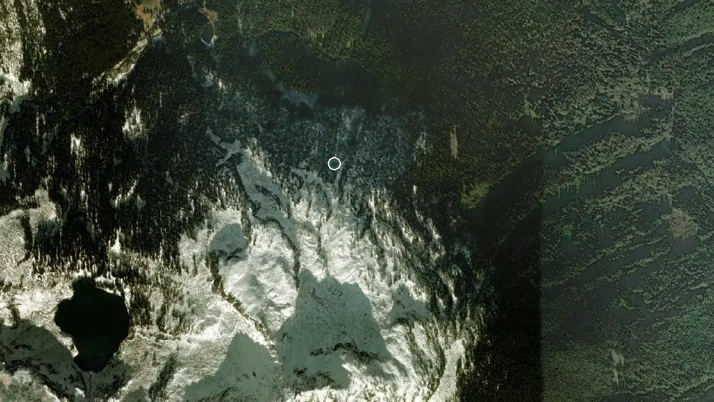 Aerial view of Birkenhead Lake Provincial Park and surroundings