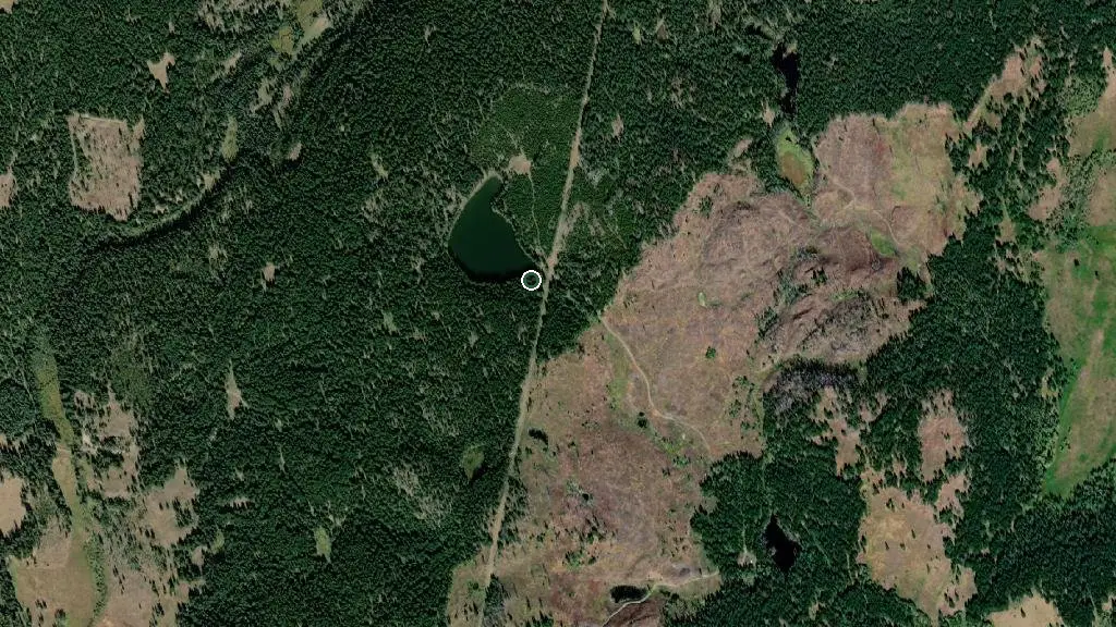 Aerial view of Old Cabin/Shelter and surroundings