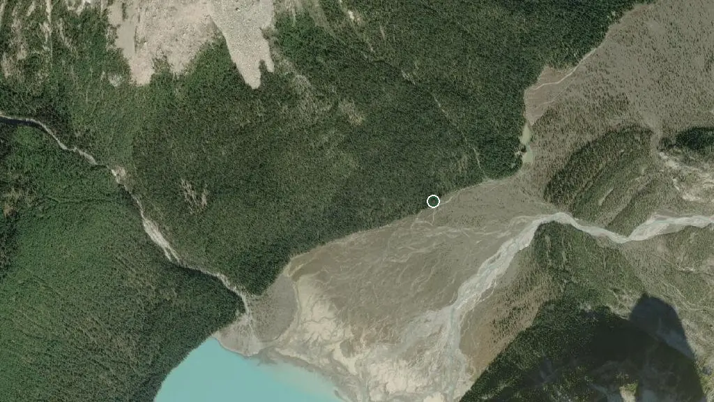 Aerial view of Rearguard Campground and surroundings