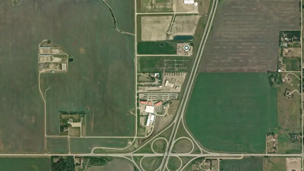 Aerial view of Johnsons Beach Campground and surroundings
