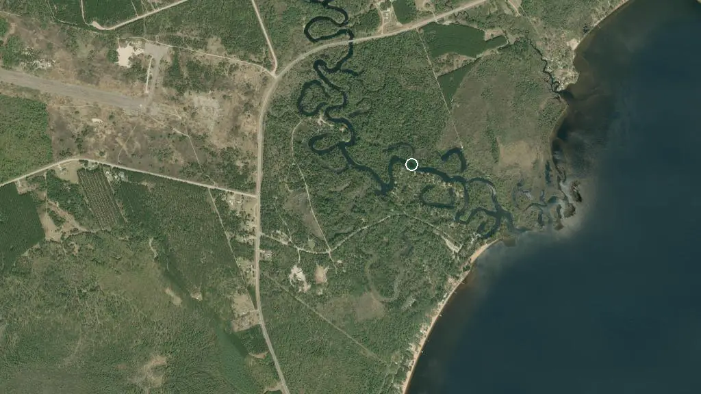 Aerial view of Bonnechere Provincial Park and surroundings
