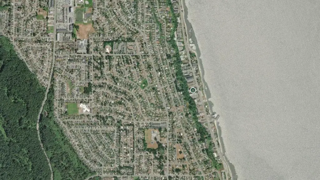 Aerial view of Little Rock R.V. Park and surroundings