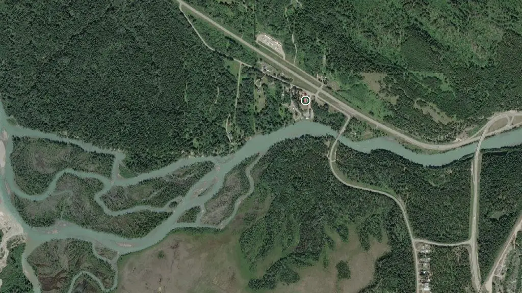 Aerial view of Tete Jaune Lodge and surroundings