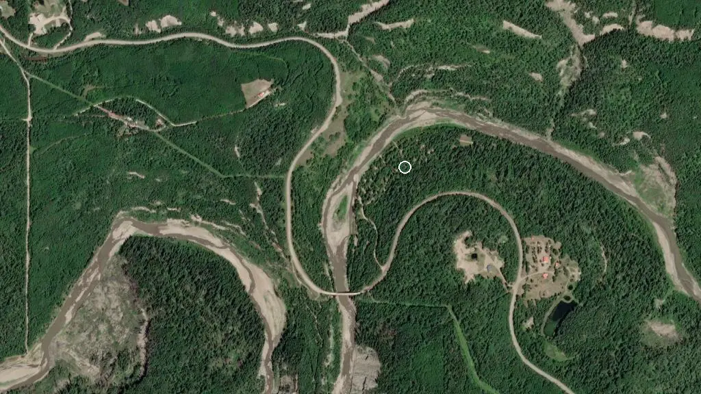Aerial view of Kiskatinaw Campground and surroundings