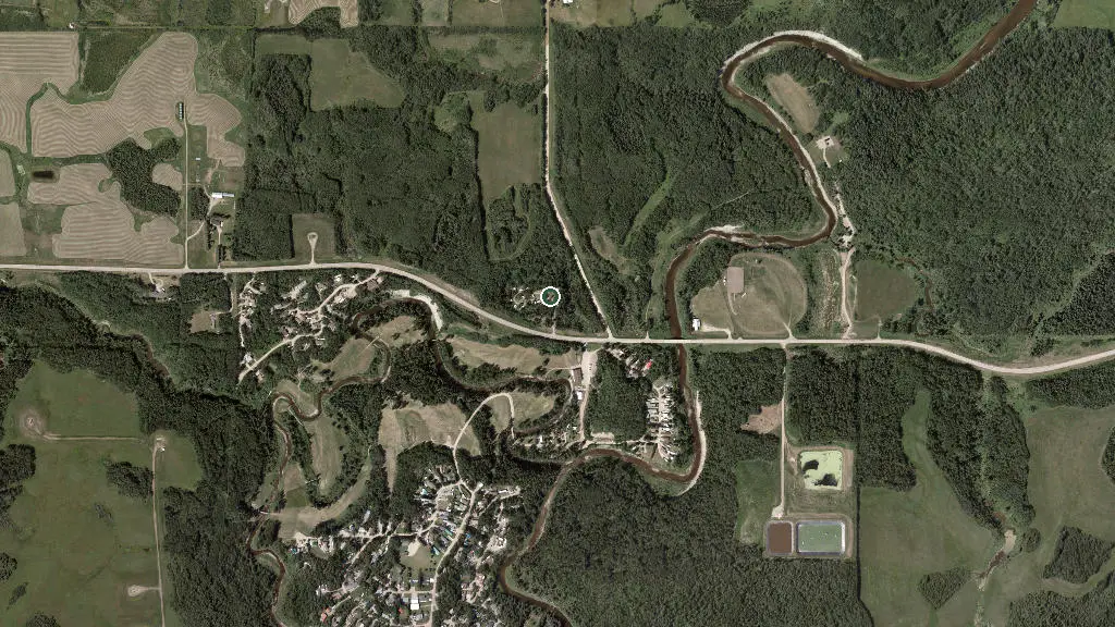 Aerial view of The Village Campground and surroundings