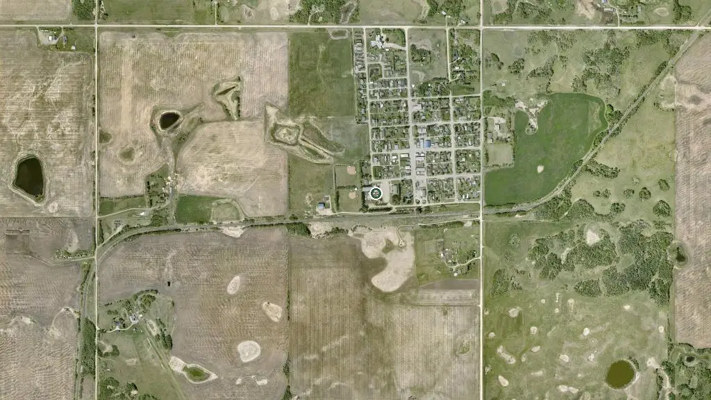 Aerial view of Elnora Campground and surroundings