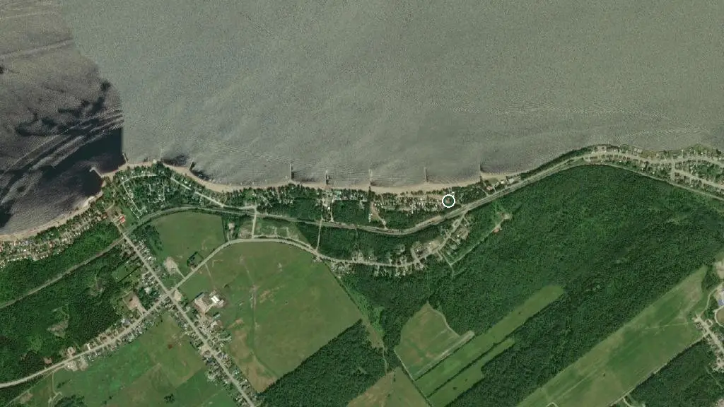 Aerial view of Hébergement Plage Robertson and surroundings