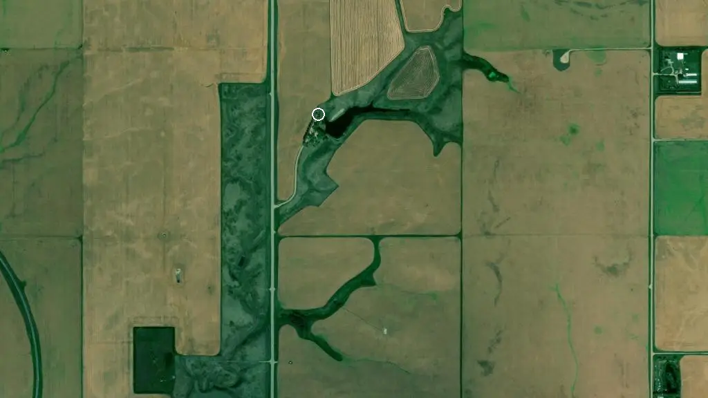 Aerial view of Braconnier Dam and surroundings