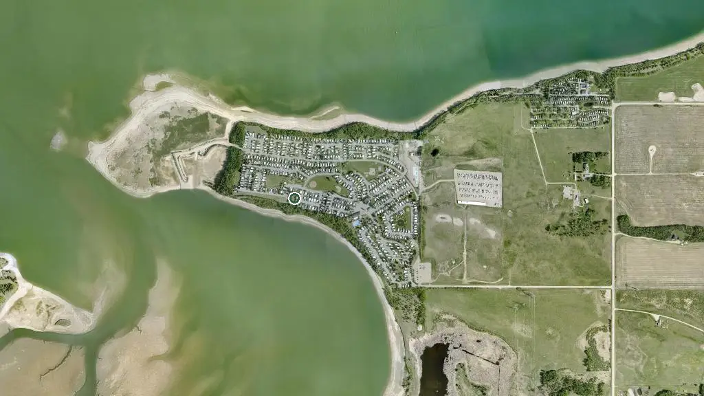 Aerial view of Carefree Resort on Gleniffer Lake and surroundings