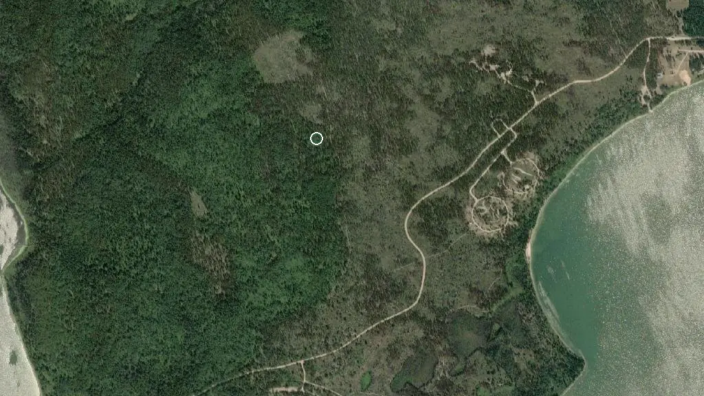 Aerial view of Moose Lake Provincial Park and surroundings