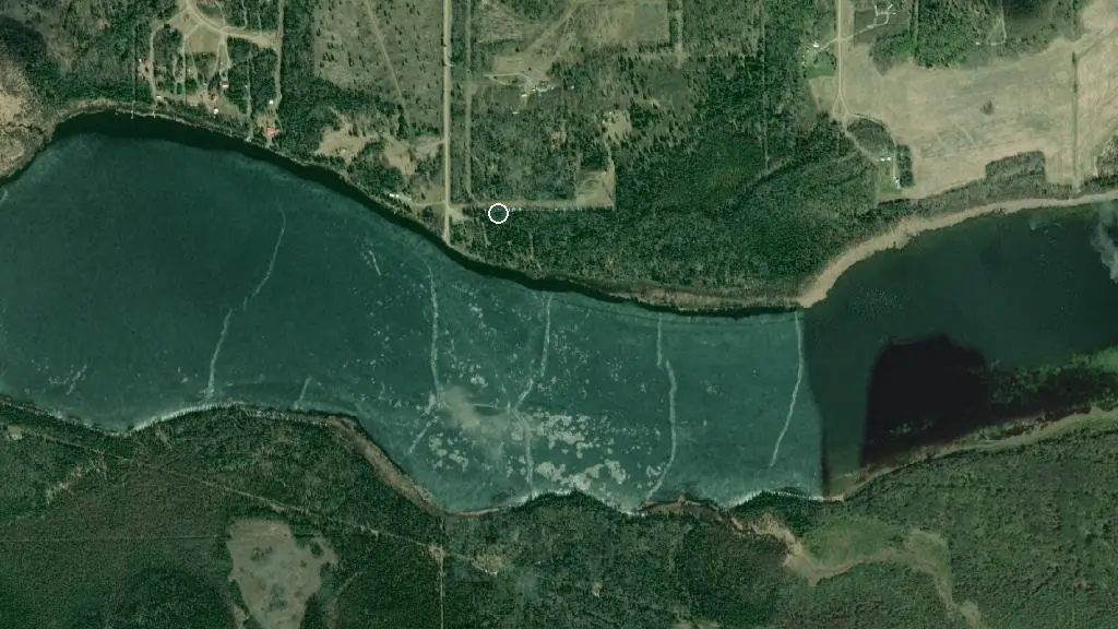 Aerial view of Long Lake Campground and surroundings