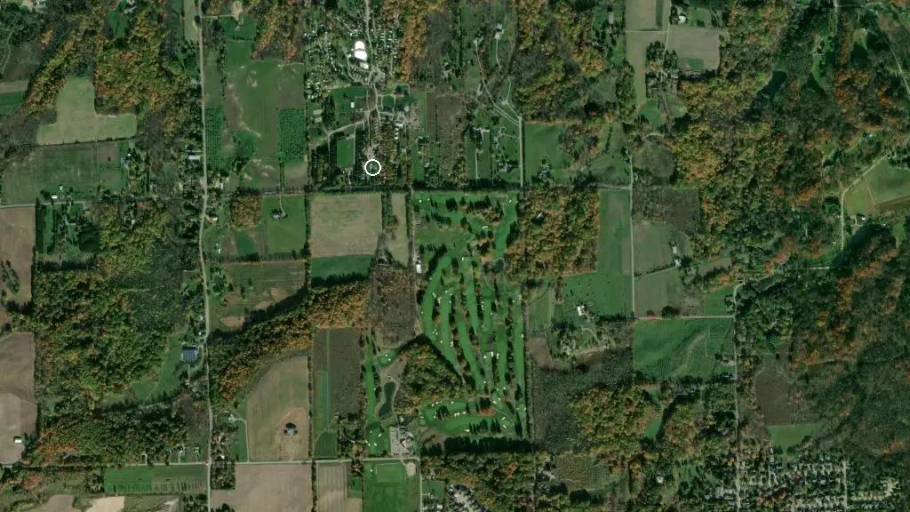 Aerial view of Bissell’s Hideaway Water Park & RV Resort and surroundings