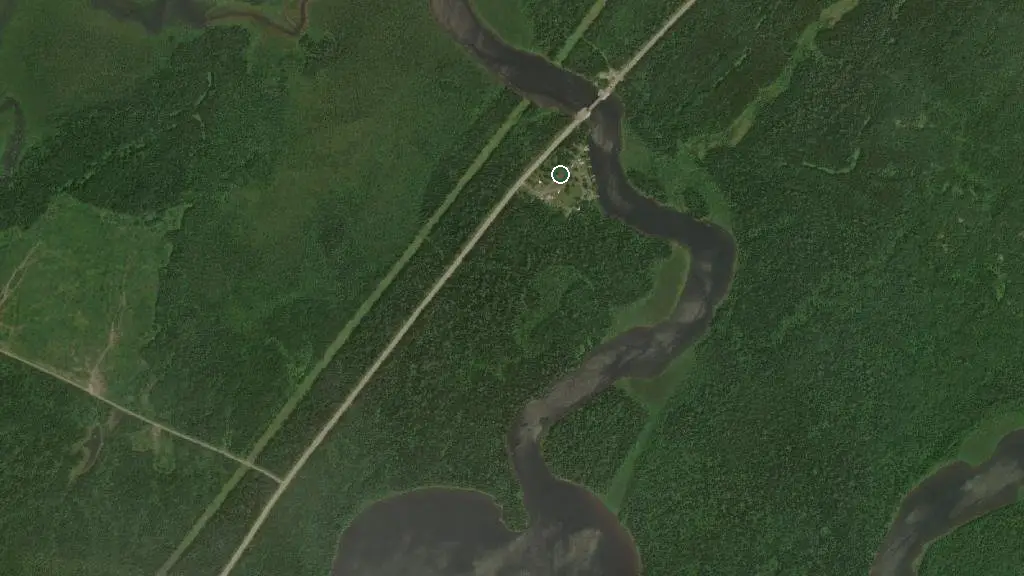 Aerial view of Cozy Camp and surroundings