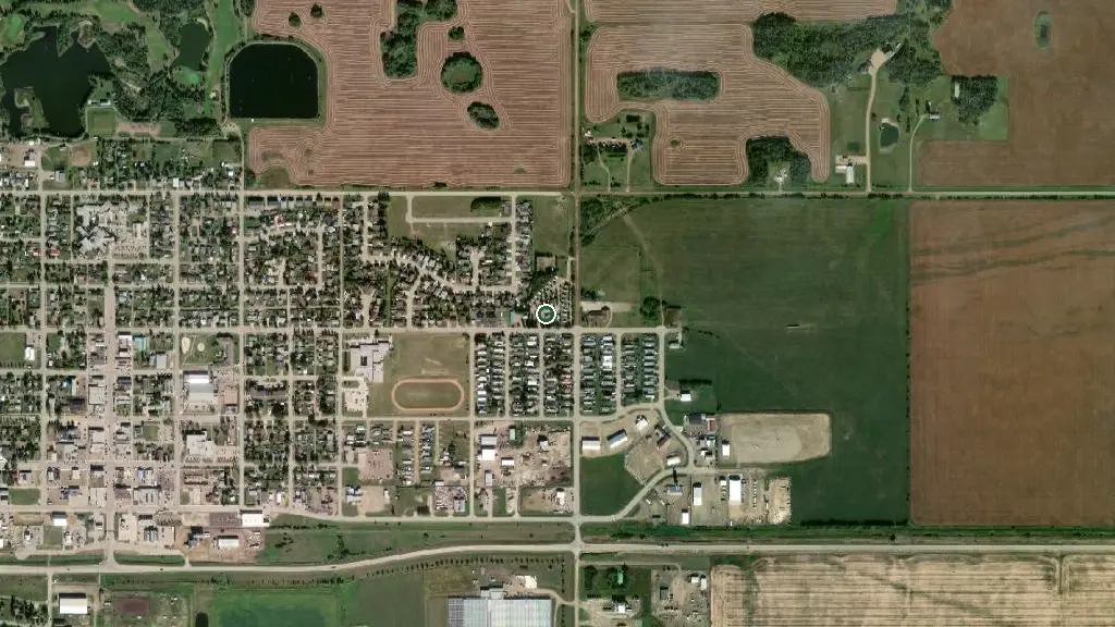 Aerial view of Fairview RV Park & Storage Ltd. and surroundings