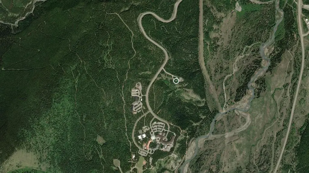 Aerial view of Evan-Thomas Provincial Recreation Area and surroundings