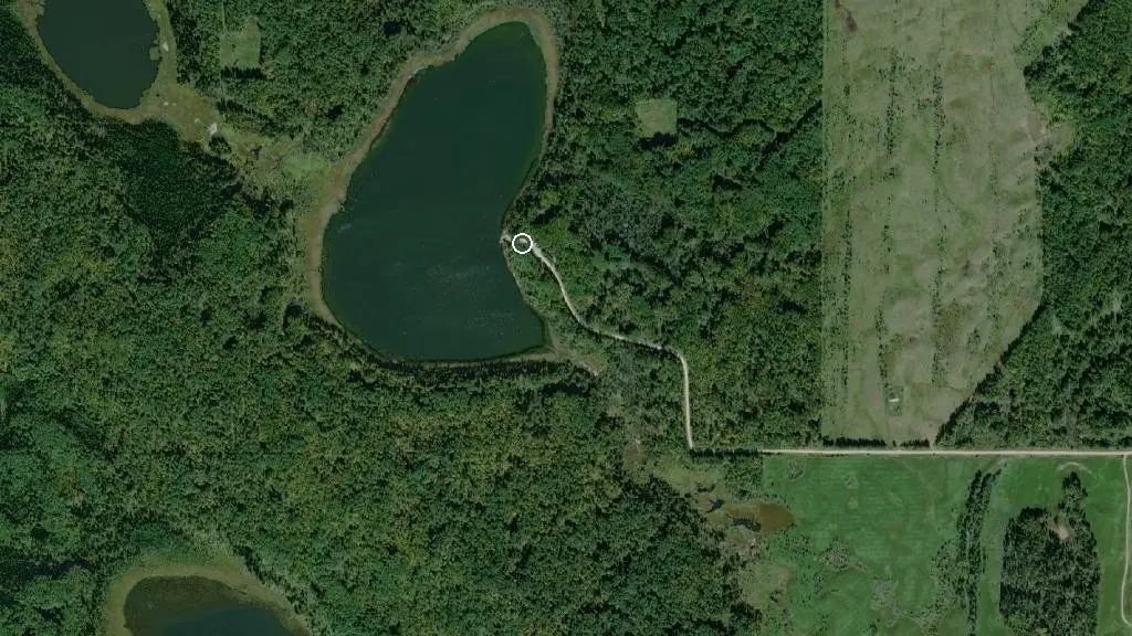 Aerial view of Dolberg Lake Municipal Campground and surroundings