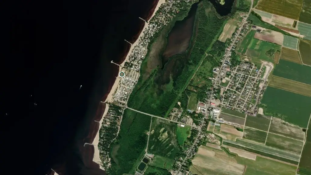 Aerial view of Camping Municipal Hébertville Station and surroundings