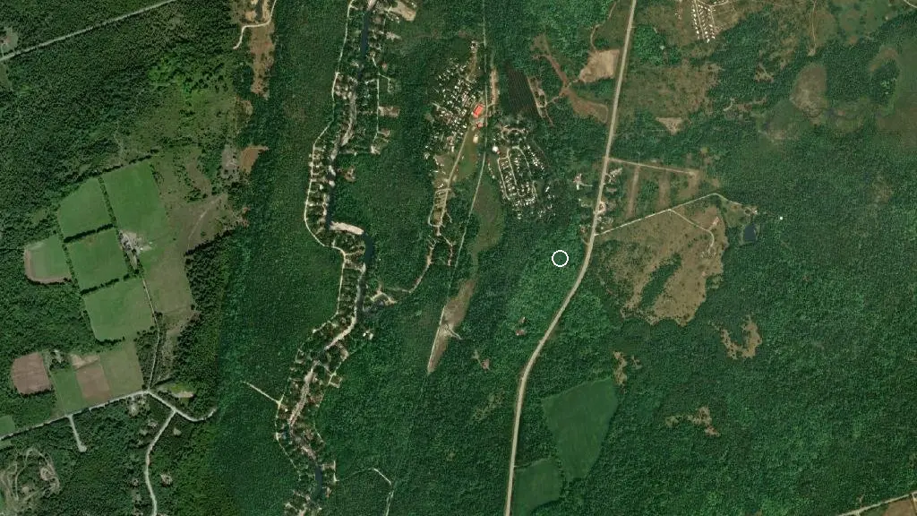 Aerial view of Log Chateau Park and surroundings