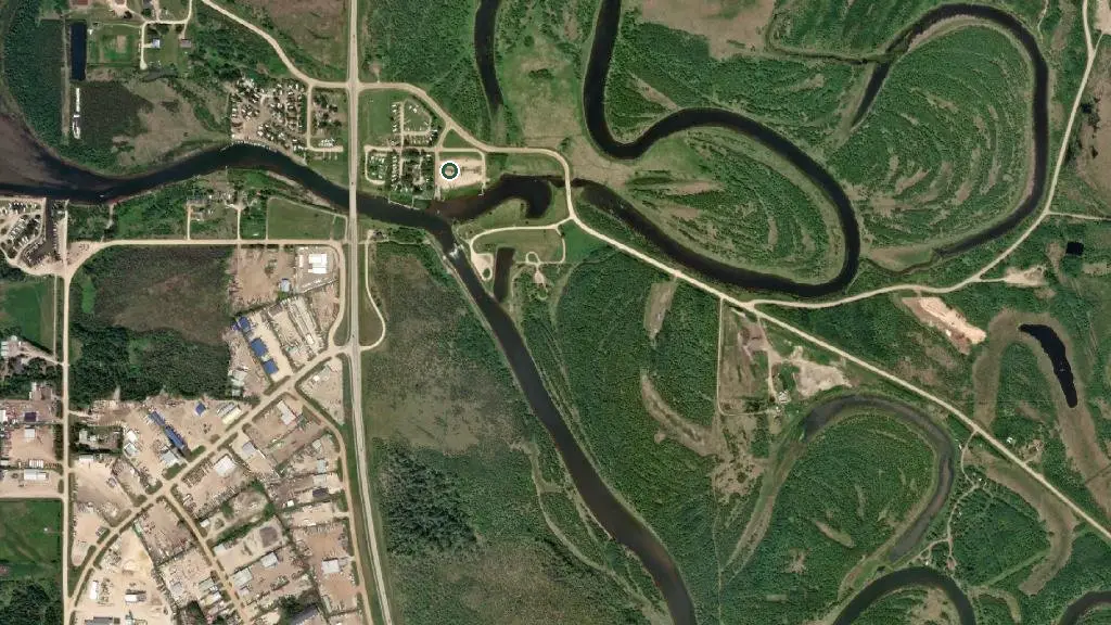 Aerial view of Norms Walleye Camp  R.V. Park and surroundings